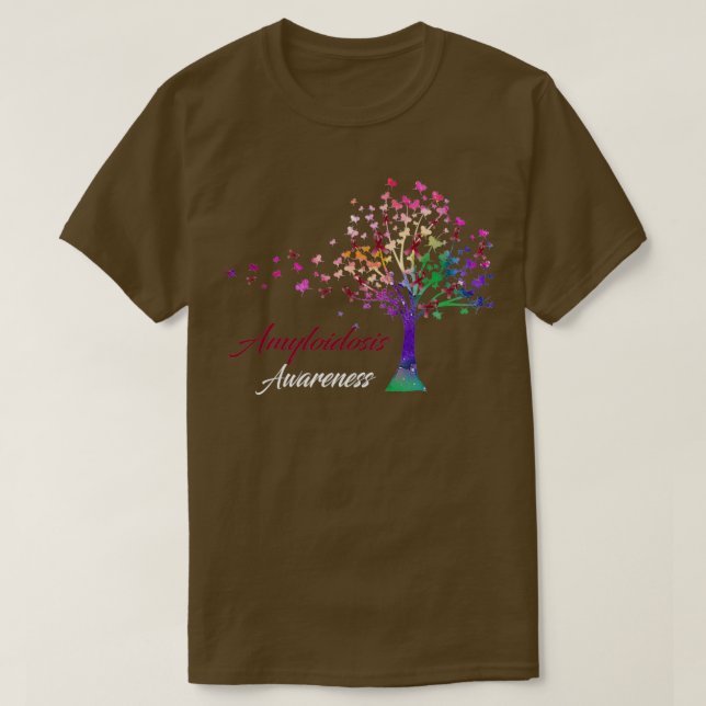 Amyloidose Awareness Ribbon Tree Unterstützung Amy T-Shirt (Design vorne)