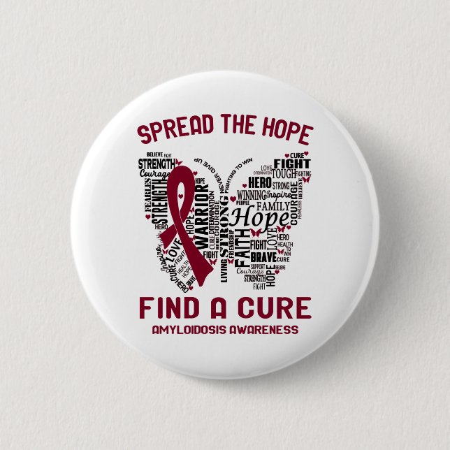 Amyloidose Bewusstsein Monat Band Geschenke Button (Vorderseite)