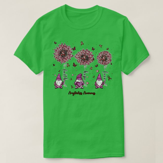 Amyloidose Bewusstseinsstörung Gnome Glaube Hoffnu T-Shirt (Design vorne)