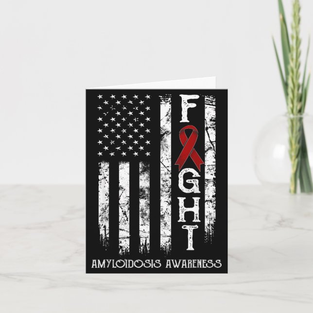 Amyloidosekrieger US-Flagge Illustration Karte (Vorderseite)