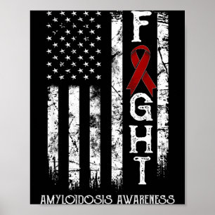 Amyloidosekrieger US-Flagge Illustration Poster
