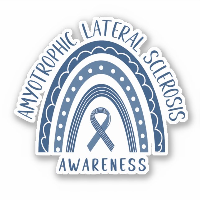 Amyotrophie Laterale Sklerose ALS Regenbogenaufkle Aufkleber (Vorderseite)