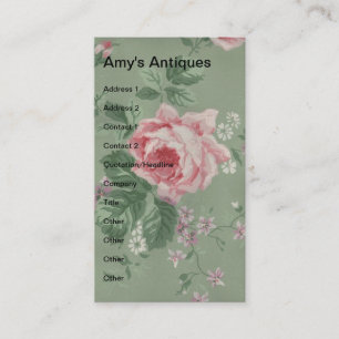 Amy's Antiquitäten, Vintage Flora Visitenkarte