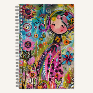 *~* AN1 Florale Fantasie Whimsische Glückliche Mä Notizbuch