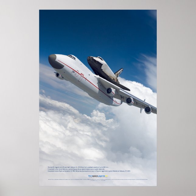 An-225 Mrija und Buran-Shuttle-Flug Poster (Vorne)