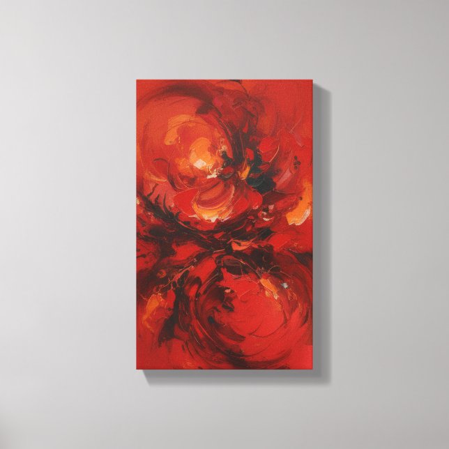 An abstract masterpiece,"Red Swirls" Leinwanddruck (Vorderseite)
