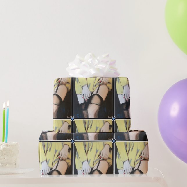 "An Afternoon Affair" Gemälde auf einer Geschenkpapier (Partygeschenke)