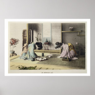 An Afternoon Call, c.1880 (hand coloured albumen p Poster