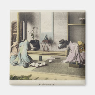 An Afternoon Call, c.1880 (handfarbenes Albumen p Magnet