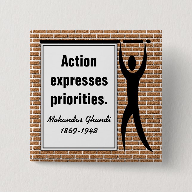 An Aktion inspiriert (Schaltfläche Platz) Button (Vorderseite)