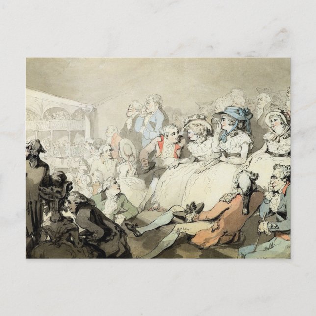 an An Publikum Watching a Play, c.1785 (pen and in Postkarte (Vorderseite)