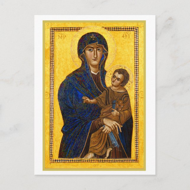 An Ancient Madonna and Child Holiday Christmas  Postkarte (Vorderseite)