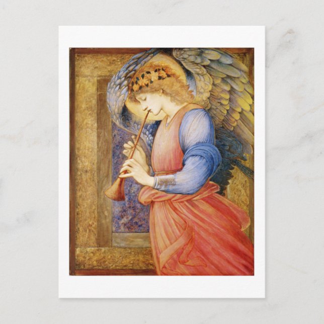 An Angel Playing a Flageolet - Edward Burne-Jones Postkarte (Vorderseite)