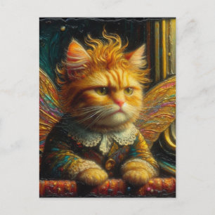 An Annoyed Ginger Kitty Fairy Postkarte