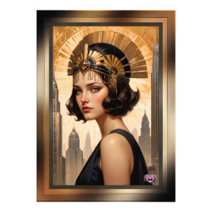 An Art Deco Damsel AI Concept Art by Xzendor7 Fotodruck