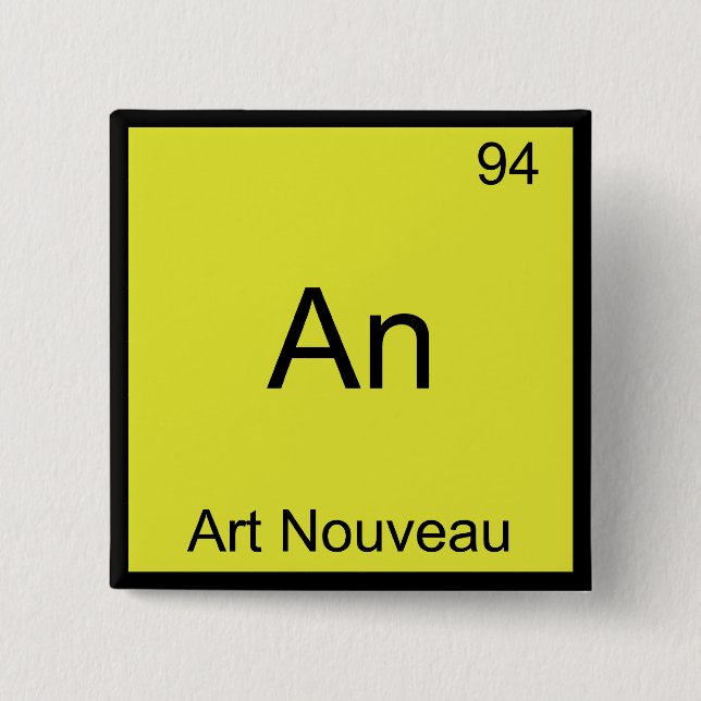 An - Art Nouveau Funny Chemie Element Symbol Button (Vorderseite)