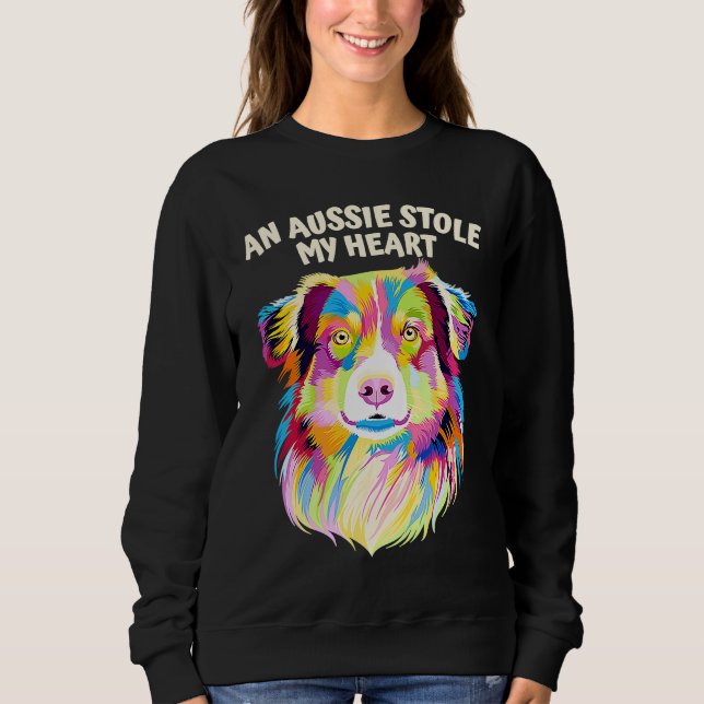 An Aussie Stole My Heart Australian Shepherd Rescu Sweatshirt (Vorderseite)