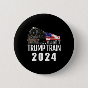 An Bord der Trump-Bahn 2024 - Amerikanische Flagge Button