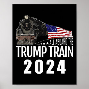 An Bord der Trump-Bahn 2024 - Amerikanische Flagge Poster