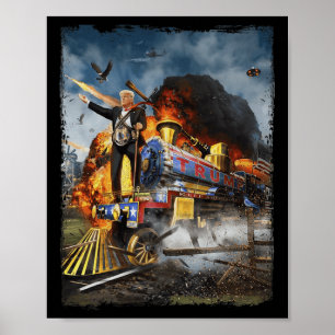 An Bord der Trump-Bahn Funny Donald Trump 2024 Ele Poster