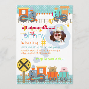 An Bord der Züge Geburtstagsparty lädt ein Einladung