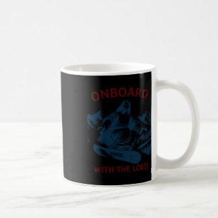 An Bord mit dem Herrn - Snowboarden Jesus auf Schn Kaffeetasse