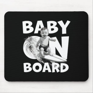 An Bord Von Surf Auf Surfbrett Lustiger Surfer  Mousepad