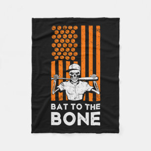 An das KnochenHalloween-Baseballskelett Baseball B Fleecedecke