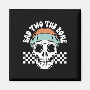 An das Knochenskelett Halloween, zwei Geburtstagsk Magnet