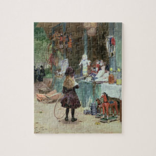 An den Champs-Elyseesgärten c.1897 (Gouache an Puzzle