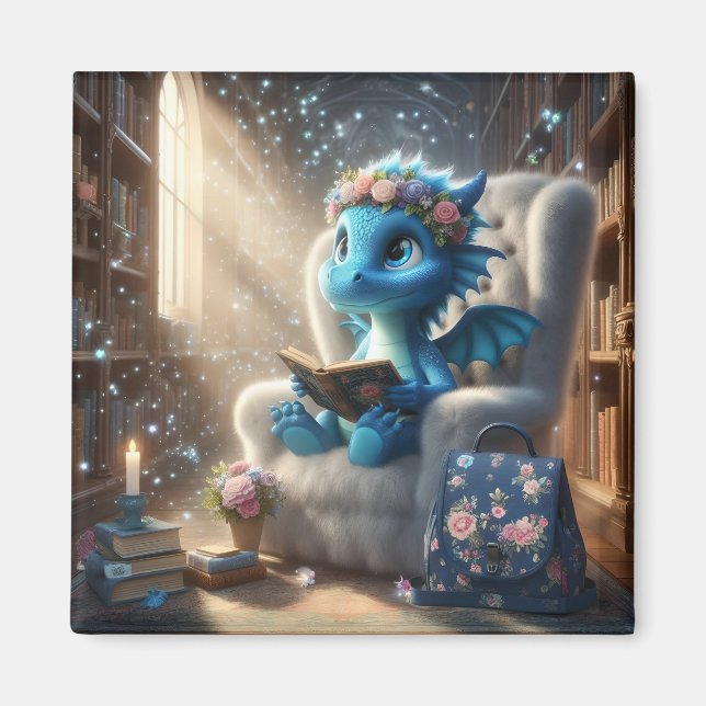 An der Bibliothek - Blue Dragon Magnet (Vorne)
