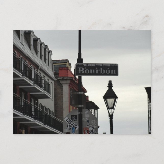 An der Bourbon Street hängen Postkarte (Vorderseite)