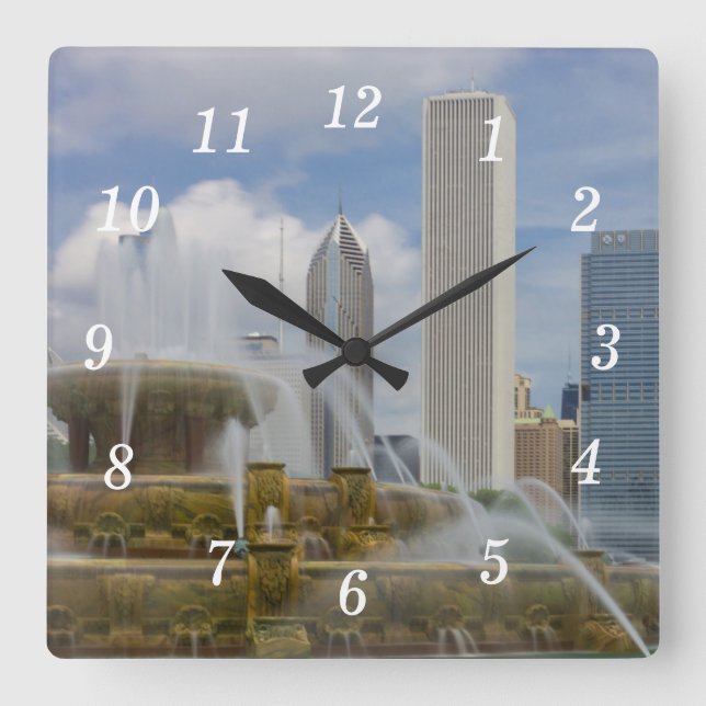 An der Buckingham Fotonenmauer Quadratische Wanduhr (Vorderseite)