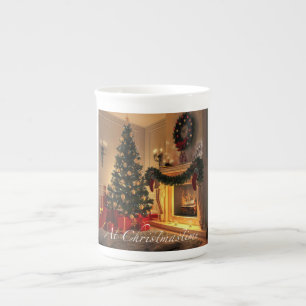 An der Christmastime Abdeckungs-Kunst-sammelbaren Prozellantasse