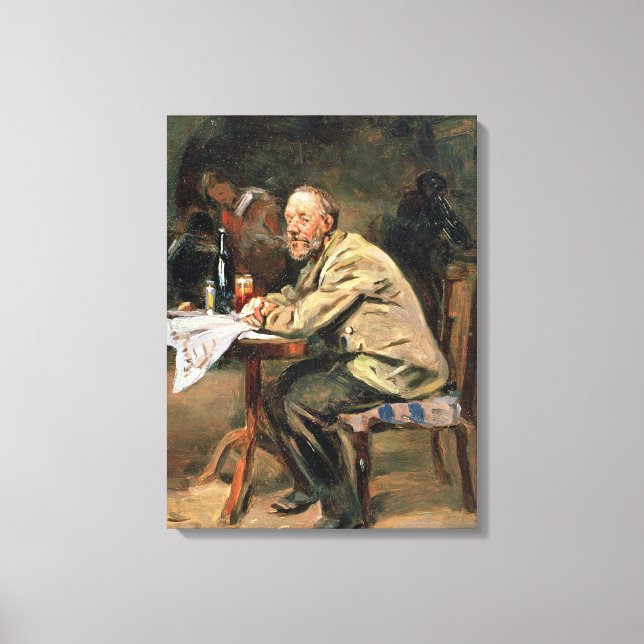 An der Flasche Leinwanddruck (Vorderseite)