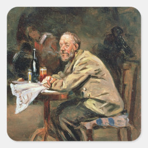 An der Flasche Quadratischer Aufkleber