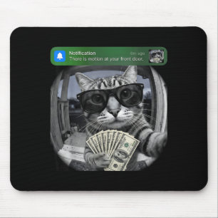 An der Haustür ist Bewegung lustige Katze Bewegung Mousepad