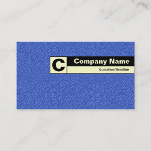 An der Kante beschriftes Monogramm - Blue Embossed Visitenkarte