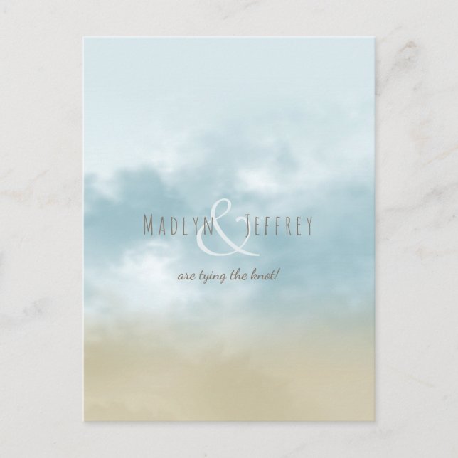 An der Küste Hochzeit am Meer Save the Date Ankündigungspostkarte (Vorderseite)