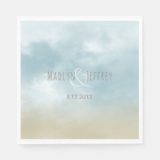 An der Küste Surfstrand Hochzeit Serviette (Vorderseite)