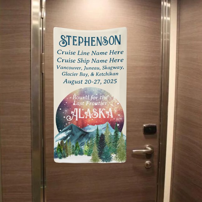 An der letzten Alaska-Kreuzfahrttür gebunden Banner (Von Creator hochgeladen)