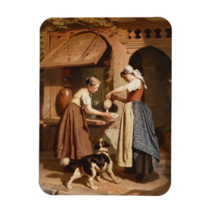 An der Molkerei 1866 (Öl auf Platte) Magnet