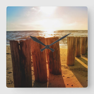 An der Nordseeküste Quadratische Wanduhr