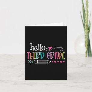 An der Schule Hallo Dritte Klasse für Kinder Junge Karte