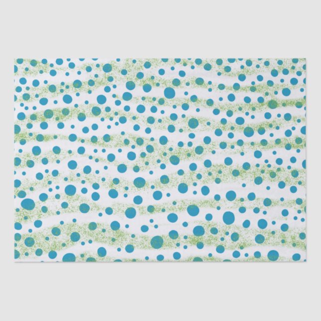 An der See Blau und Grün abstrakte Design Seidenpapier (Vorderseite)