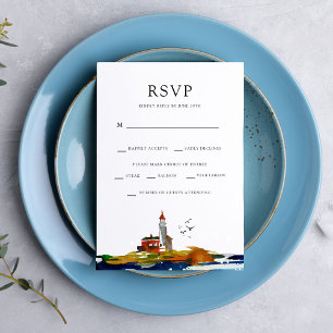An der See: RSVP mit Menüoptionen Einladung