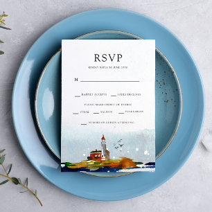 An der See RSVP mit Menüoptionen Einladung