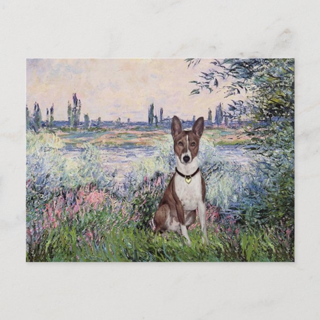 An der Seine - Basenji Postkarte (Vorderseite)