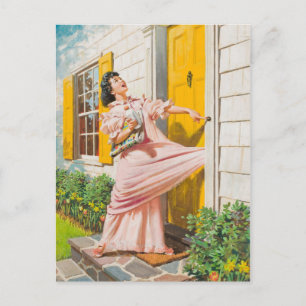 An der Tür gefangen Postkarte