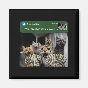 An der Vordertür bewegt sich etwas lustige Katzenb Magnet
